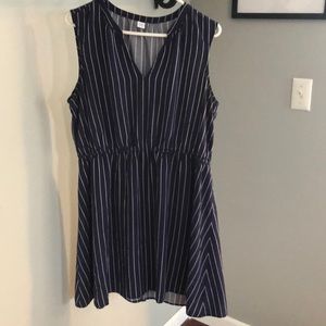Navy blue striped dress